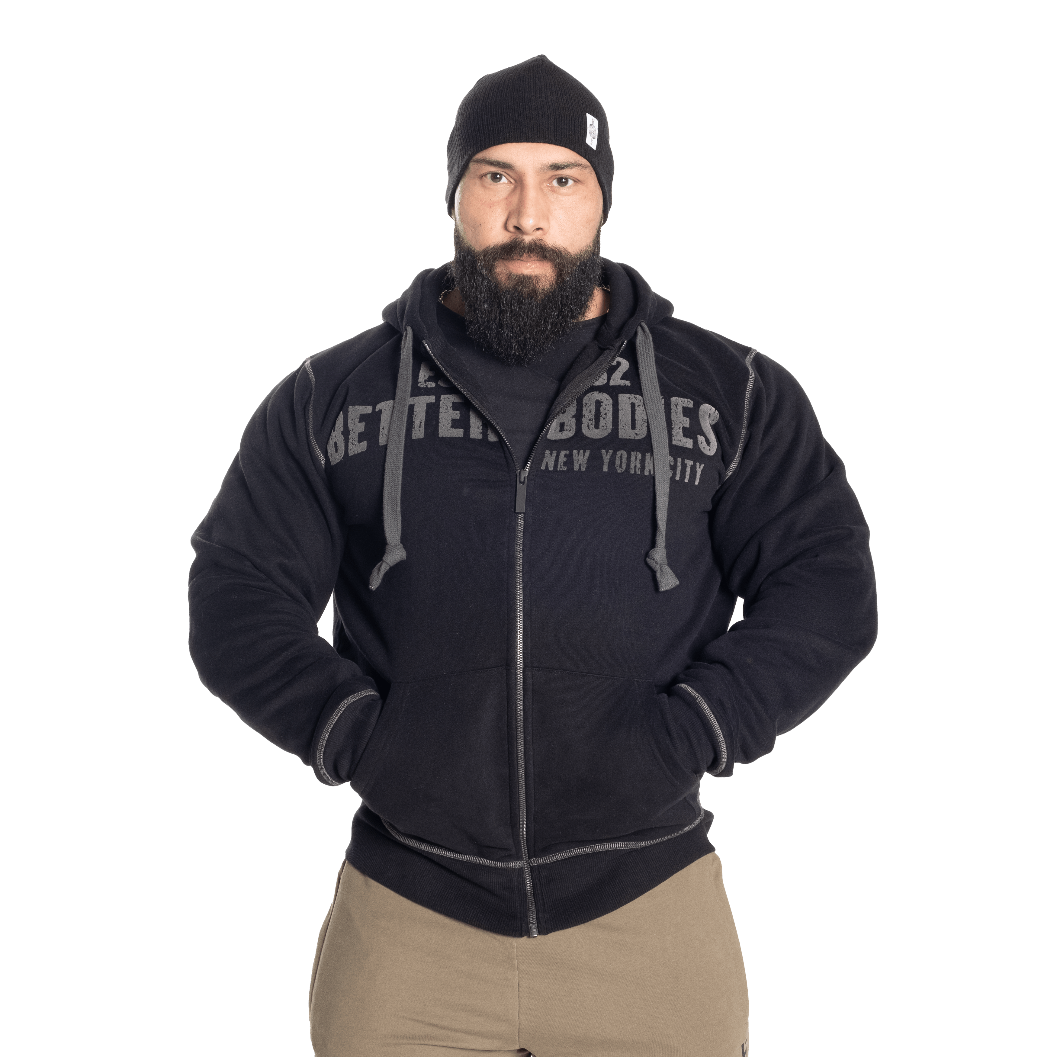 Better Bodies Grafisk Hoodie i Sort