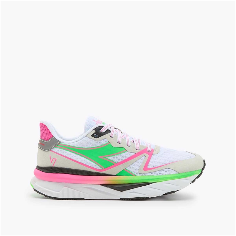 Diadora Atomo V7000 W Løbesko - Hvid/Pink/Grøn