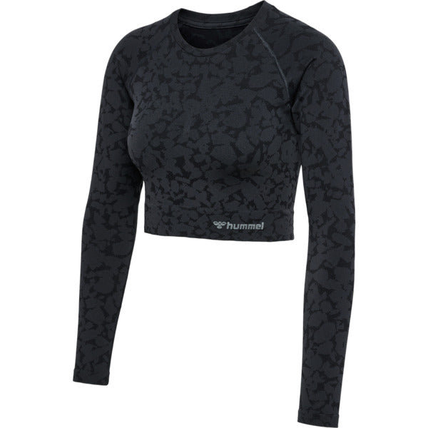 Hummel Mt Pi Sømløs Crop T-shirt Langærmet - Sort