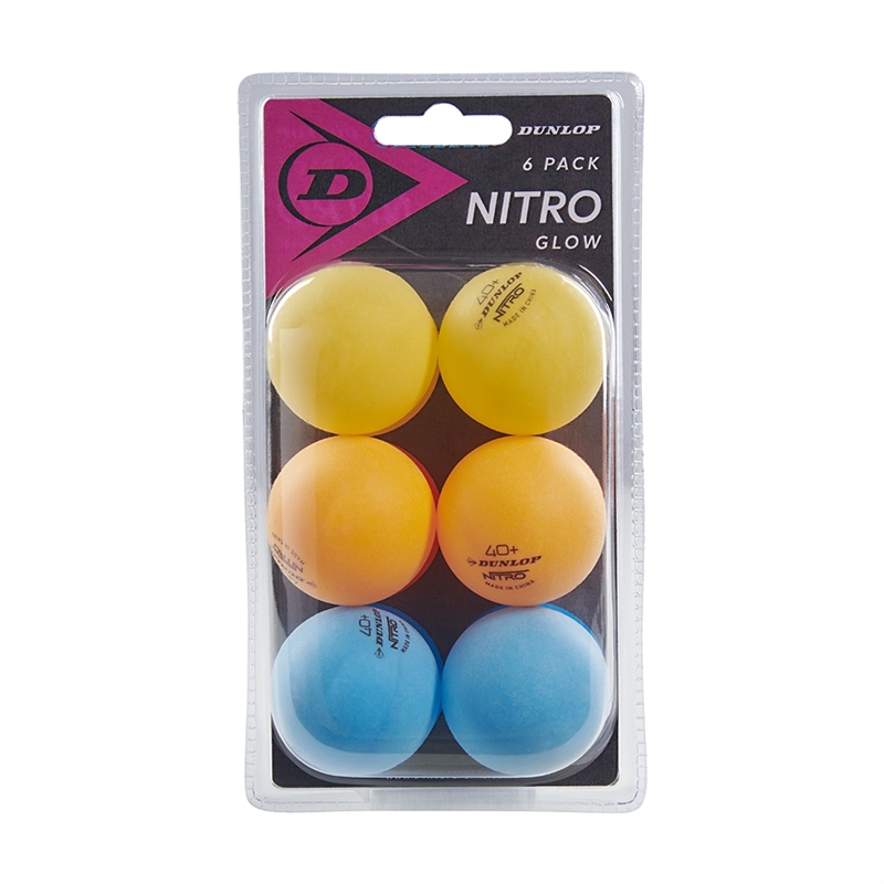 Dunlop 40nitro Glow Bordtennisbolde - 6 stk.