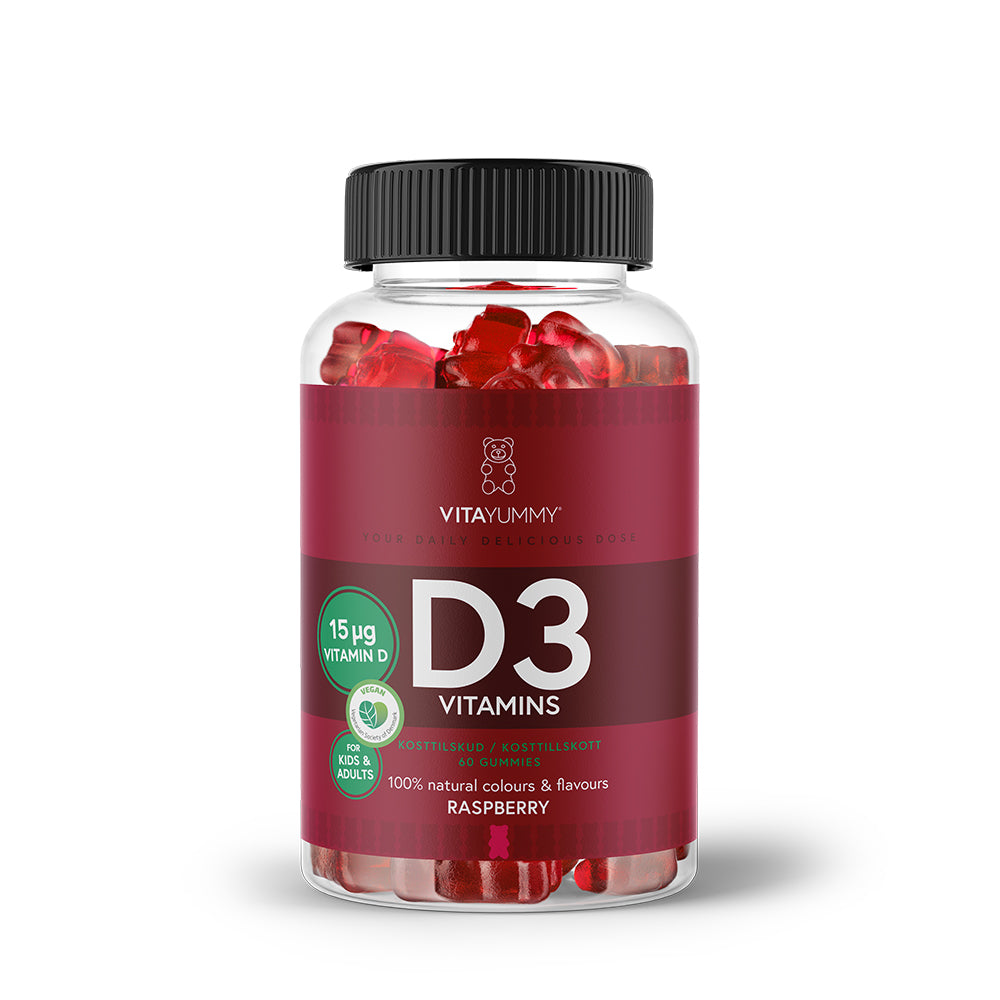 Vitayummy D3 Vitamin - Hindbær 60 Stk