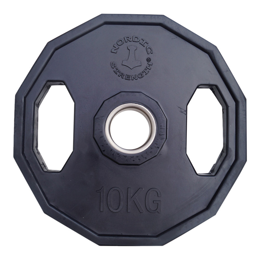 10 Kg Vægtskive - 50 Mm 12 Kantet Sort