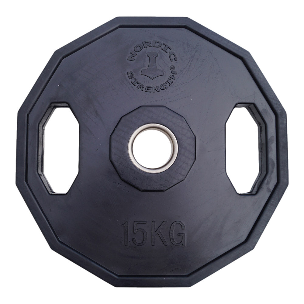 15 Kg Vægtskive - 50 Mm 12 Kantet Sort