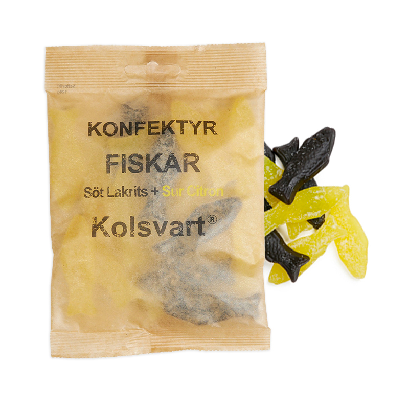 Kolsvart – Sur Citron Vingummi & Lakridsfisk