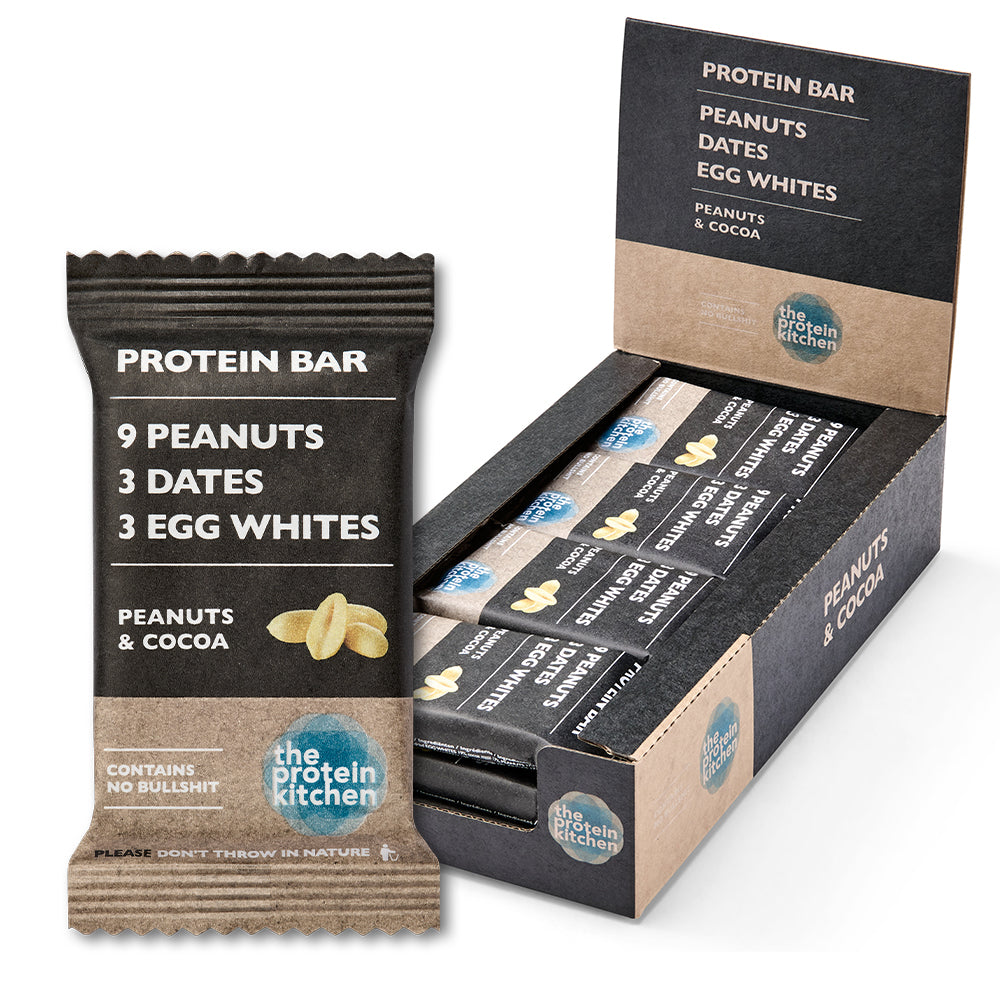 Proteinbar fra The Protein Kitchen - Kakao & Jordnødder 12x55g
