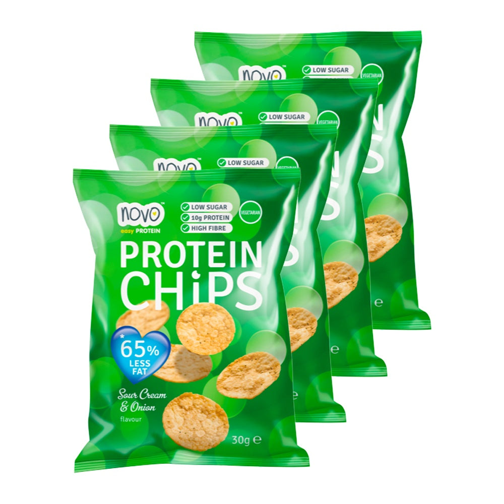 Novo Nutrition Protein Chips Sour Cream Løg 6x30g