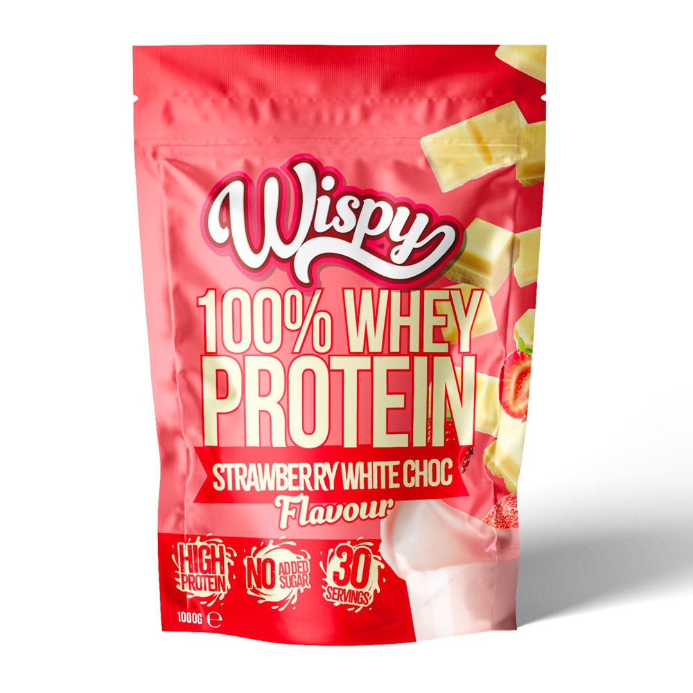 Wispy Whey 100 1 Kg - Jordbær Hvid Chokolade Proteinpulver