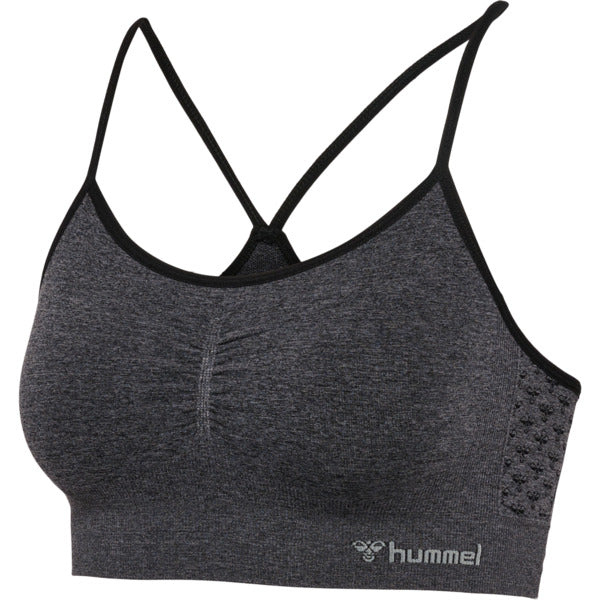 Hummel Ci Seamless Scrunch Sports BH - Sort Melange