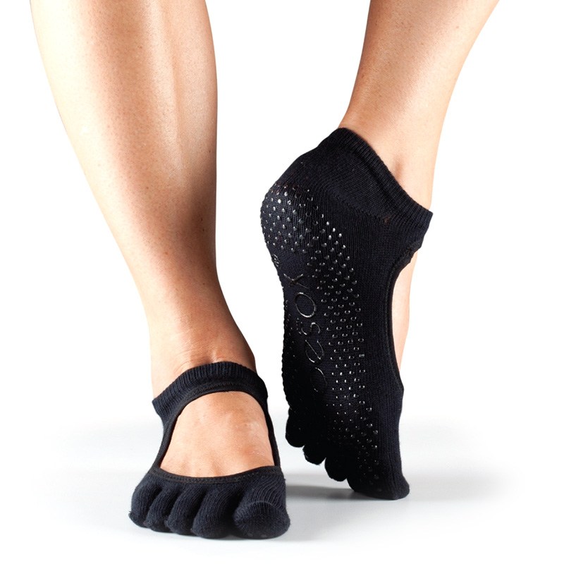 Toesox Ballerina Sko til Yoga & Pilates - Sort L