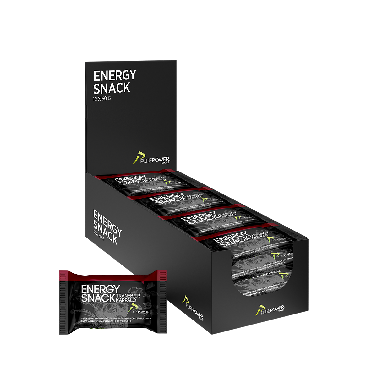 Energi Snack med Tranebær 12x60 G