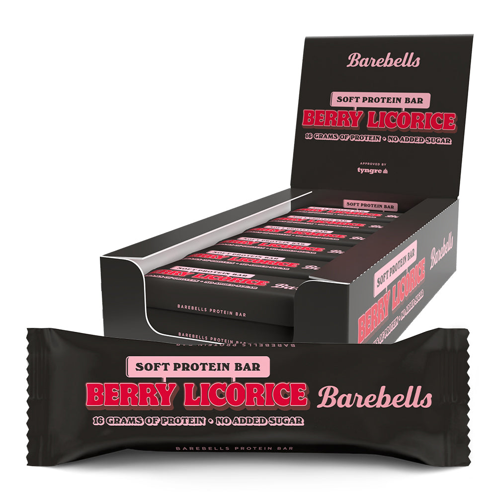 Barebells Blød Proteinbar - Bær Lakrids 12x 55g