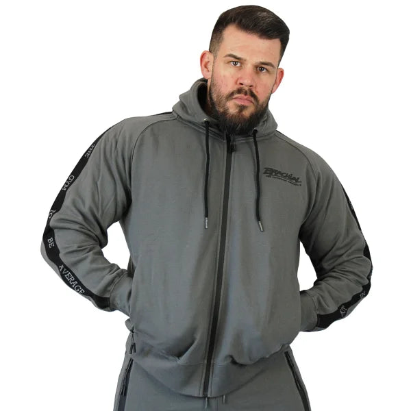 Brachial Zip-Hoodie Elegant Gråsort 3XL