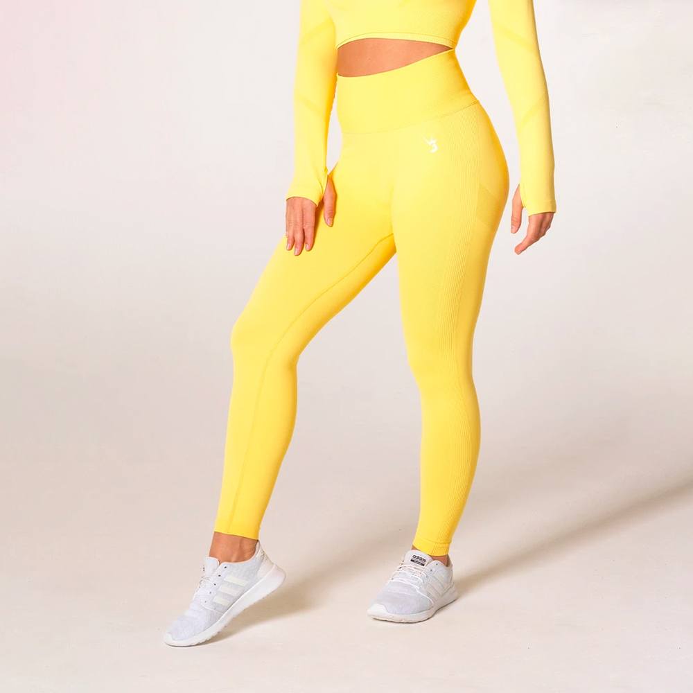 V3 Apparel Define Seamless Scrunch Leggings - Citron