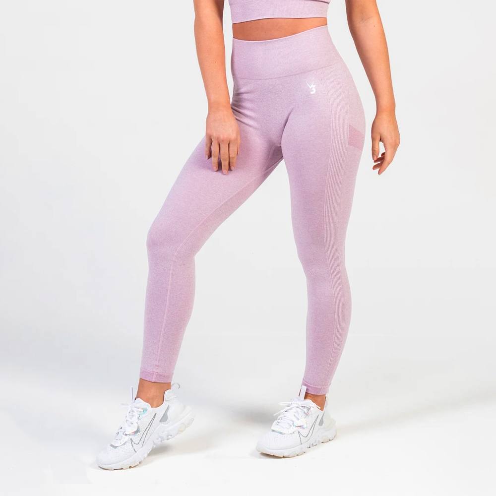 V3 Apparel Define Sømløse Scrunch Leggings - Lilla