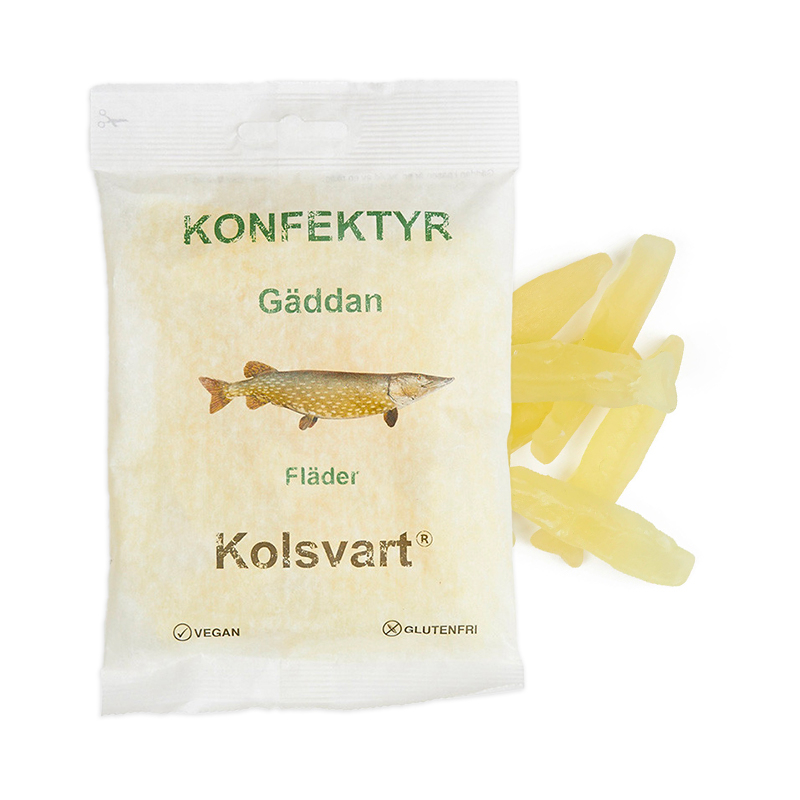 Kolsvart – Gedde Hyldeblomst Vingummifisk