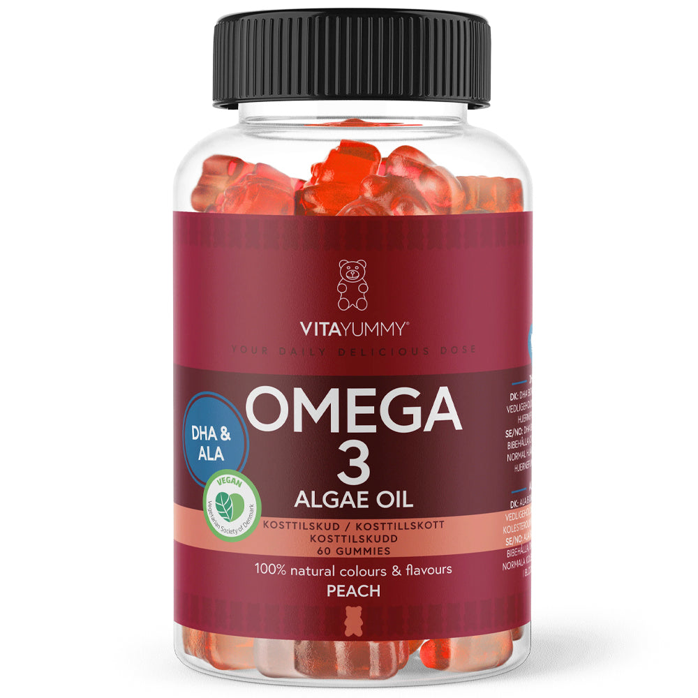 Vitayummy Omega 3 - Fersken 60 Kapsler