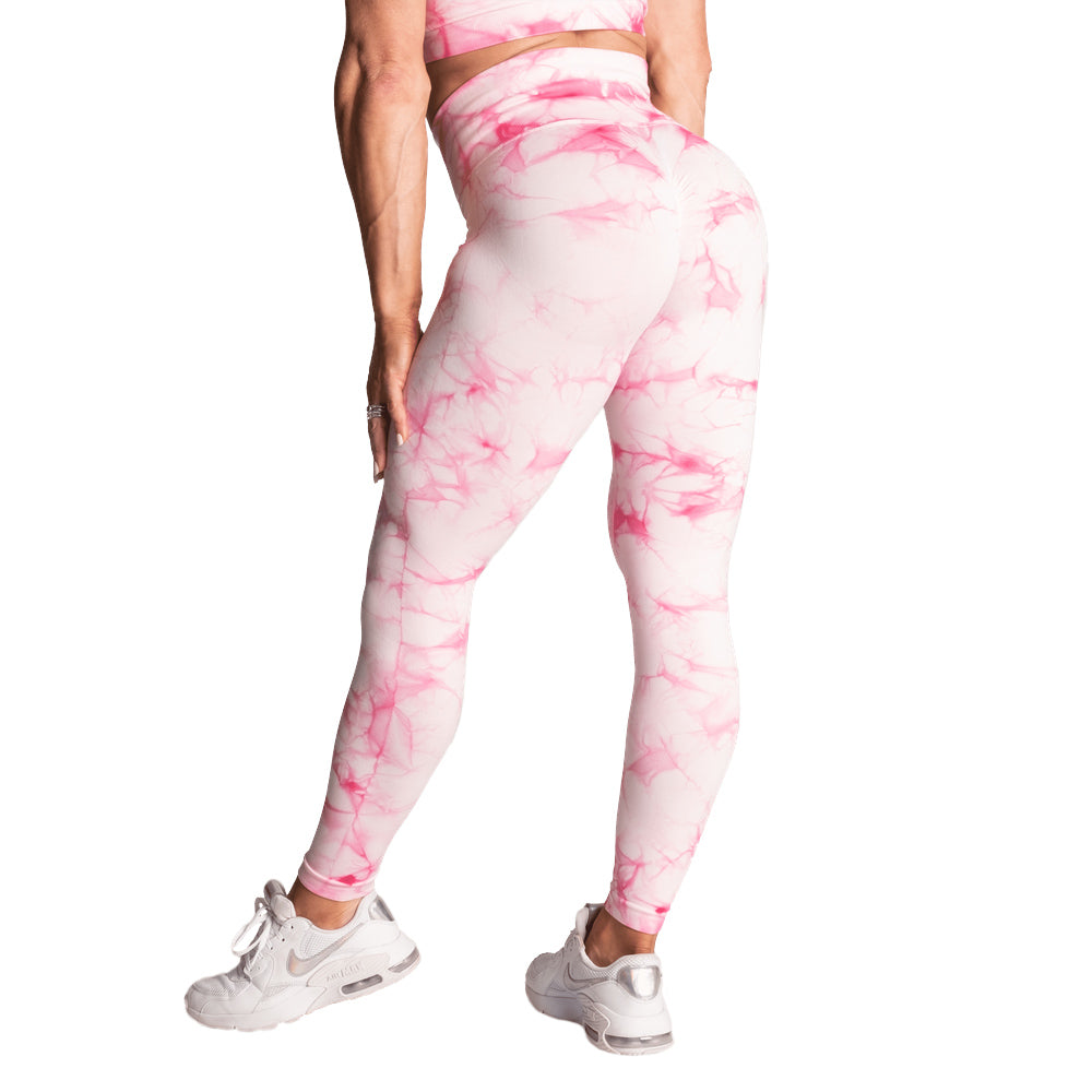 Better Bodies Tie Dye Scrunch Leggings - Pink