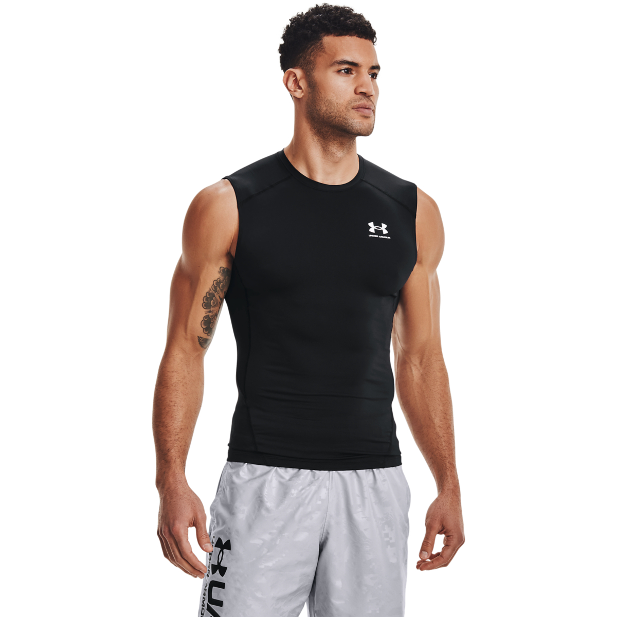 Herre Under Armour - Kompressions T-shirt uden ærmer - Sort S