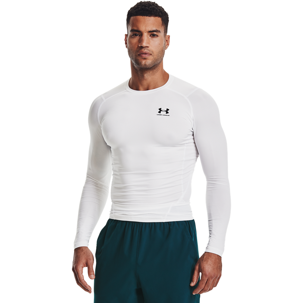 Mænds Under Armour - Compression Ls T-shirt - White S