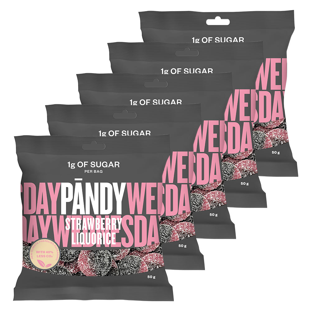 Pandy Candy - Jordbær Lakrids 6x50g