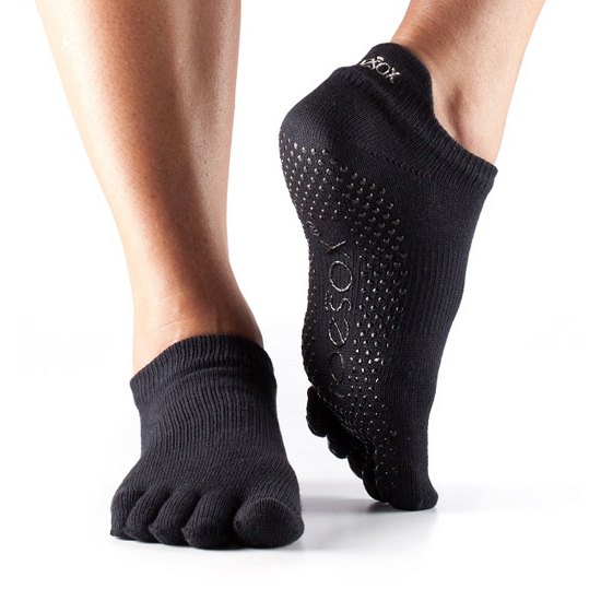 Toesox Fulltoe Lavskærm Grip Sort - XS