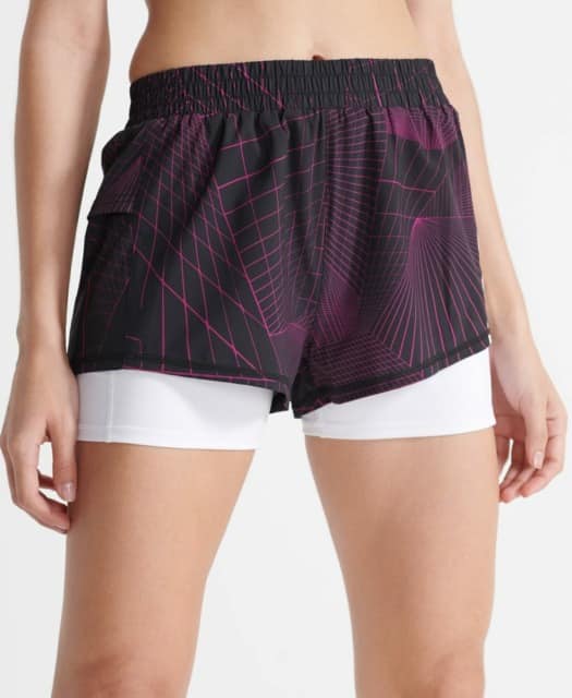 Superdry Sport - 2-in-1 Running Double Layer Shorts - Black Xs