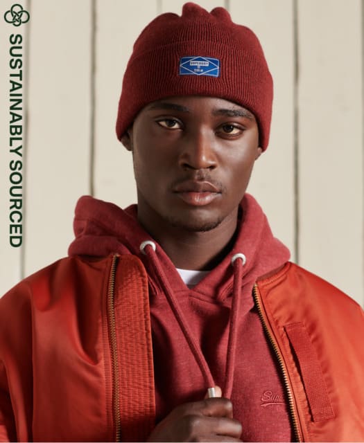 Superdry Sport - Unisex Arbejdsstrik Hue - Røget Kanel
