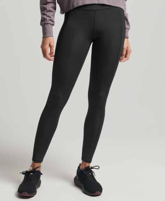 Superdry Sport - Flex Rib Leggings - Sort XXS