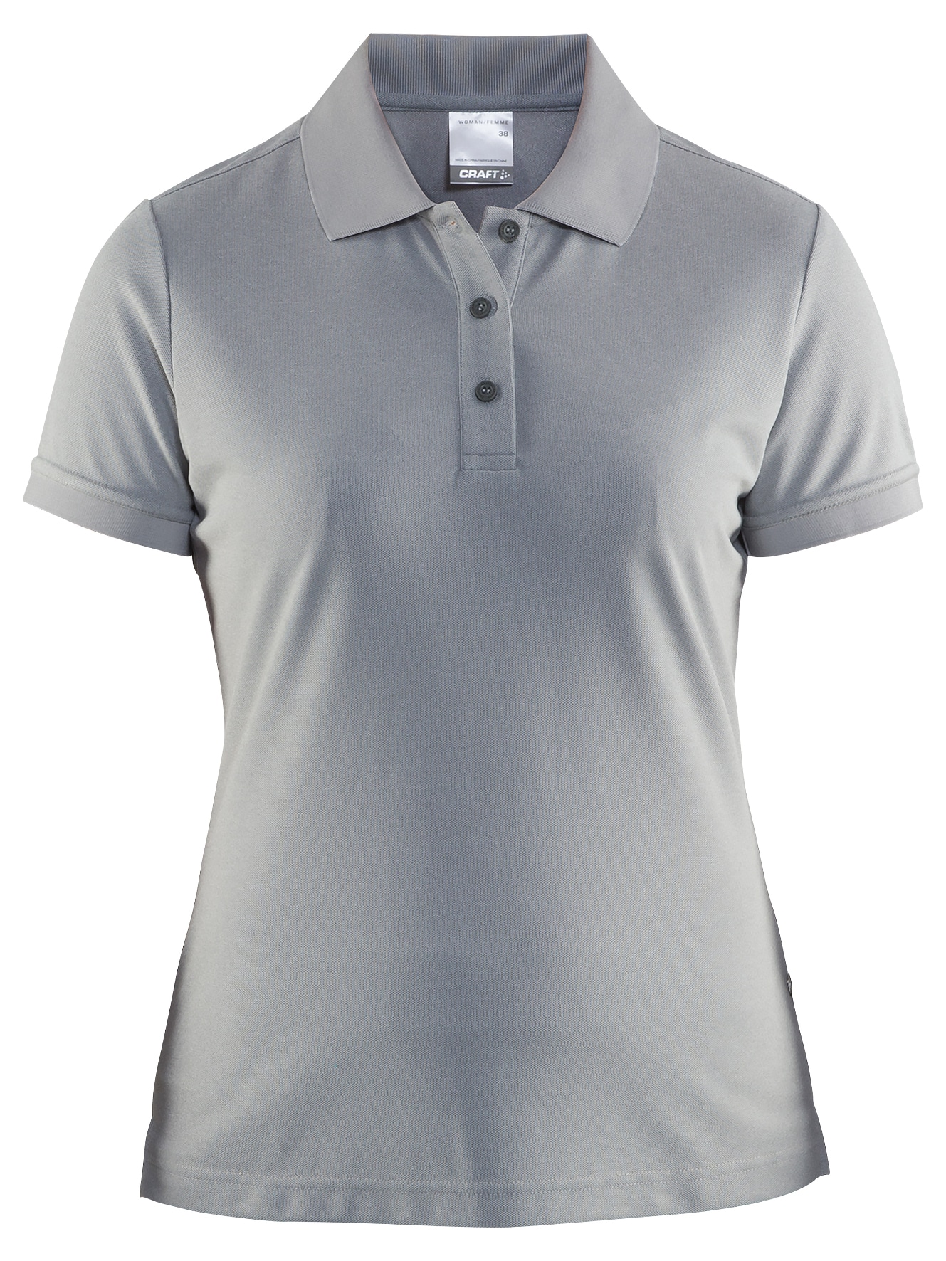 Craft - Pique Polo Shirt til kvinder - Grå Melange 42xl
