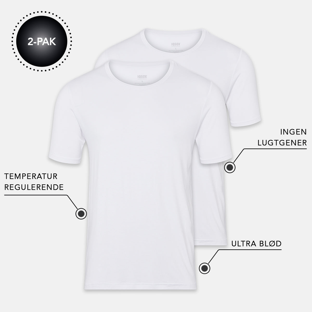 Bambus T-shirt 2-pack Hvid - Large
