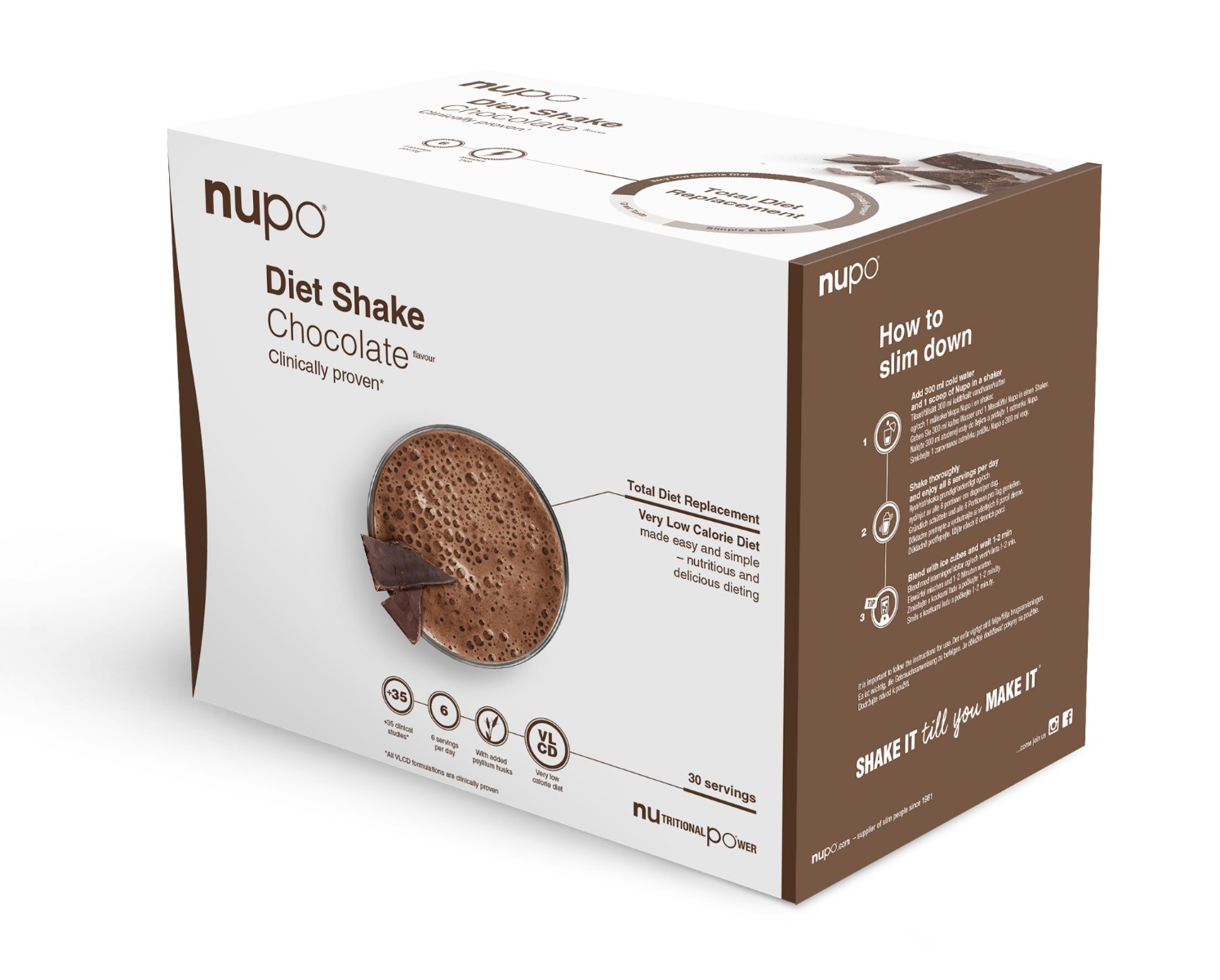 Nupo Chokolade Diet Shake - Værdi Pakke 30 Portioner