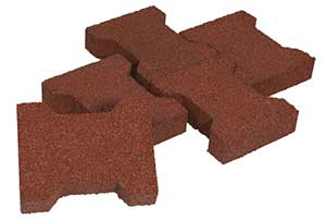 Ergofloor - Ergopave H-link Gummifliser Rød
