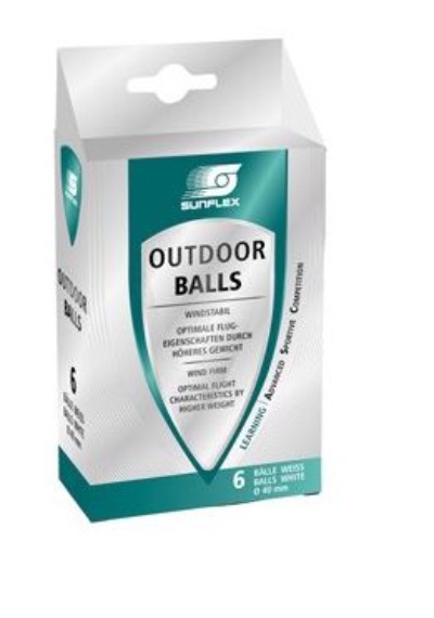 Sunflex Udendørs Bordtennisbolde 6 Stk.